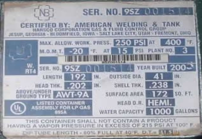 How to read a date plate for propane.